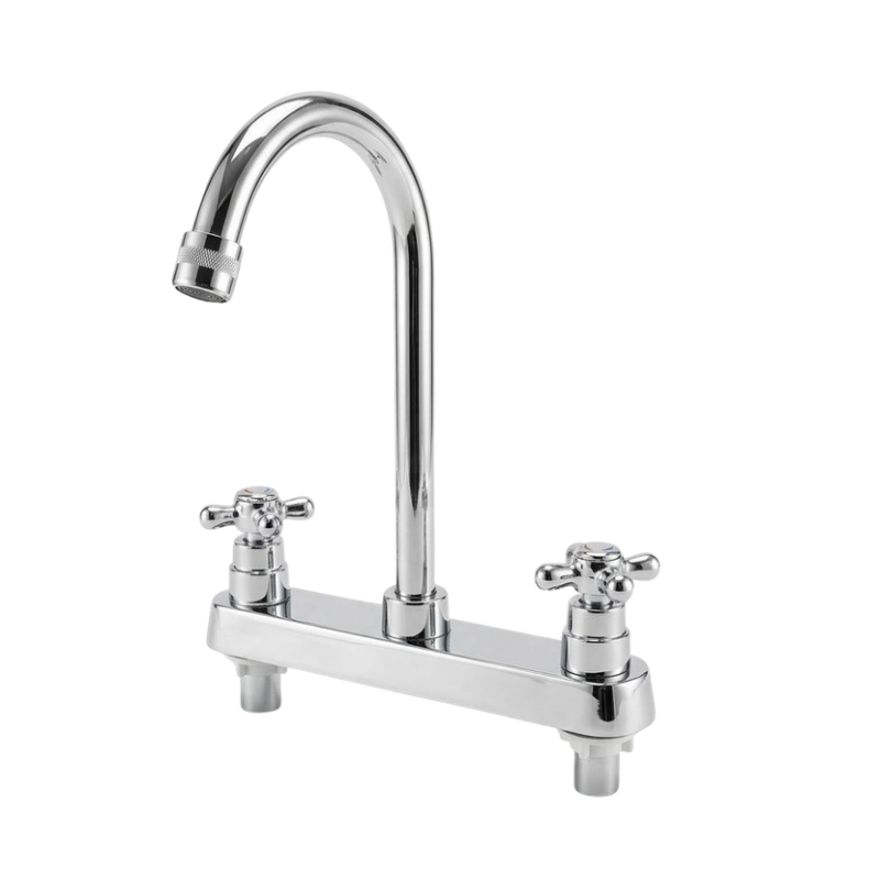 Grifo doble cuello curvo Greenpro para fregadero